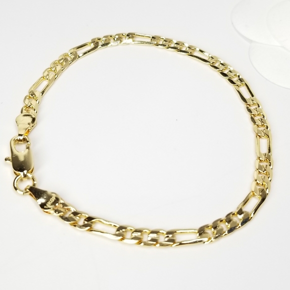 Jewelry New 14k Gold Plated Figaro Link Chain Bracelet Poshmark